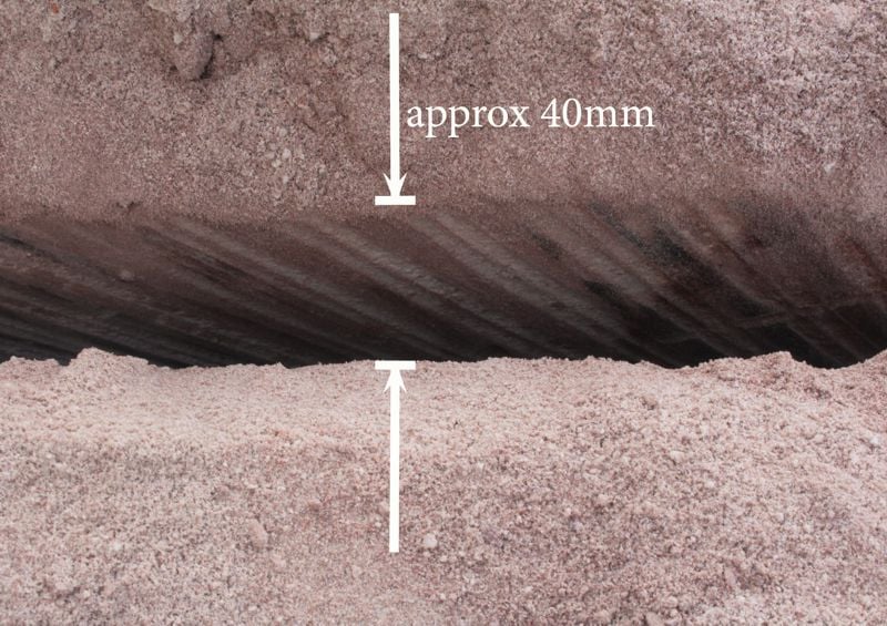 Sample cut using Omnicut rocksaw